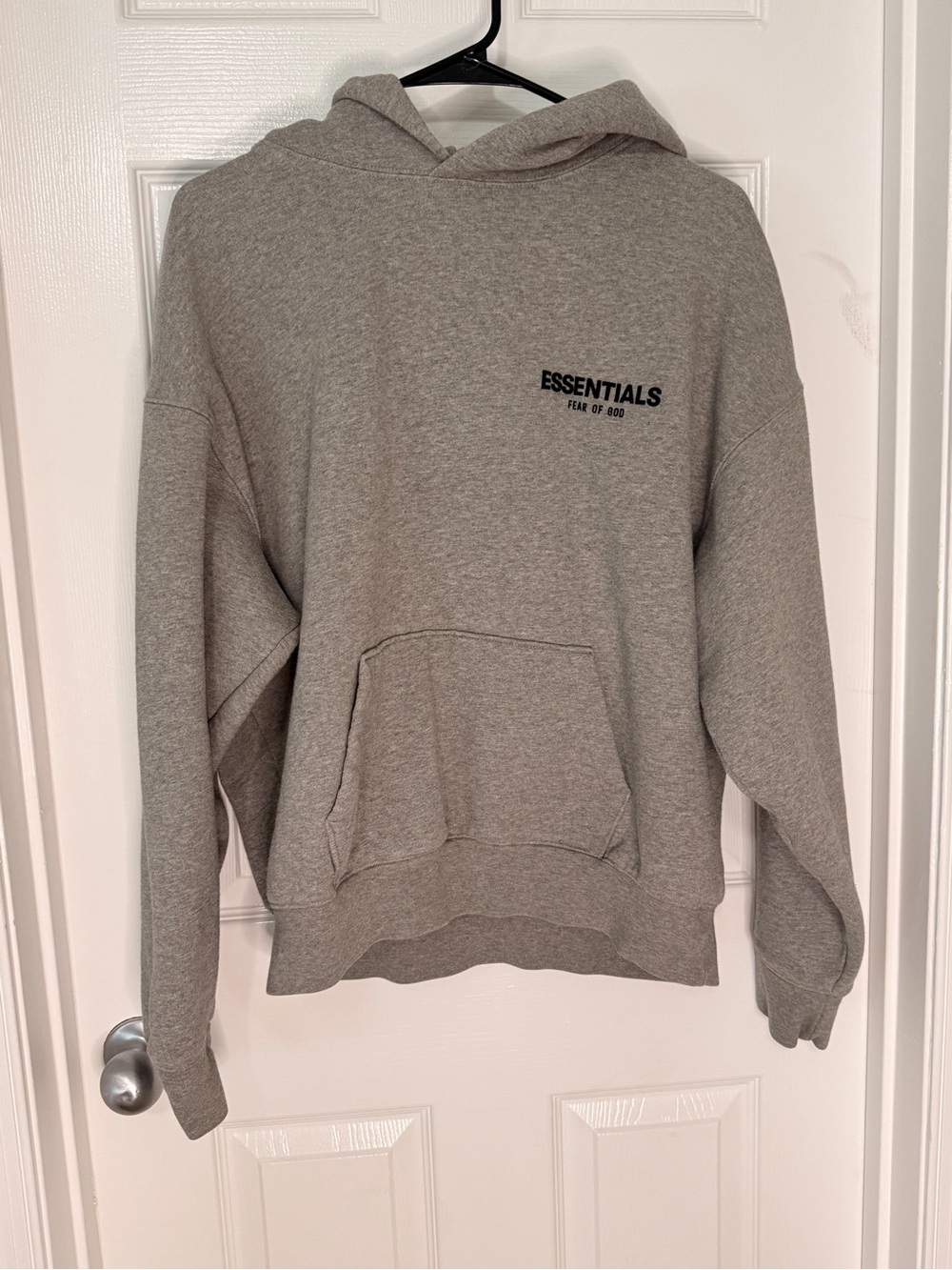 Essentials Crewneck Hoodie Sweatshirt in Light Gray
